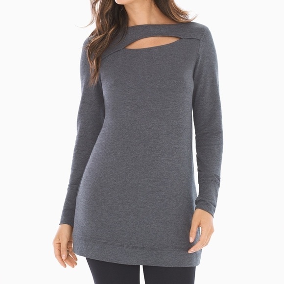 Soma French Terry Cutout Tunic Heather Quartz - Picture 2 of 8